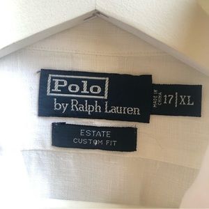 Polo By Ralph Lauren Men’s Estate Custom Fit long Sleeve Linen Shirt Size 17/XL